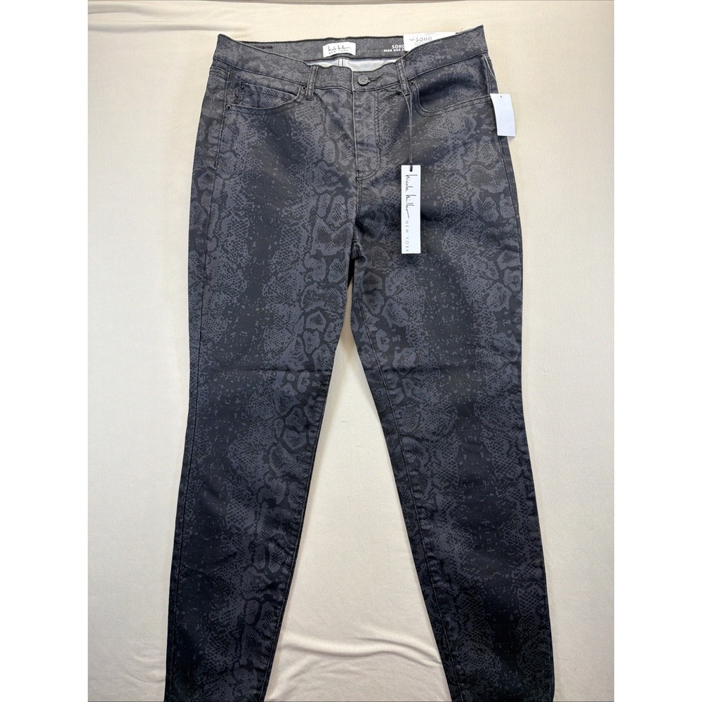 Nicole Miller SOHO High Rise Skinny Jeans Womens Snakeskin Size 10